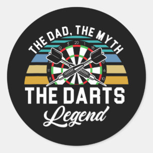 Mens Vater Myth Darts Legend Vater Dart Player Runder Aufkleber