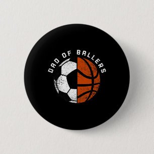 Mens Vater of Byllers Fun Soccer Bysketbyll Vater Button