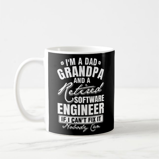 Mens Vater Opa und ein überarbeiteter Software Eng Kaffeetasse (Links)