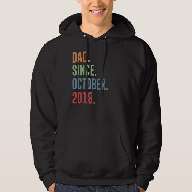 Mens Vater Seit Oktober 2018 Hoodie (Vorderseite)