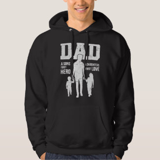 Mens Vater Sons Erste Heldentochter-Liebe für Vate Hoodie