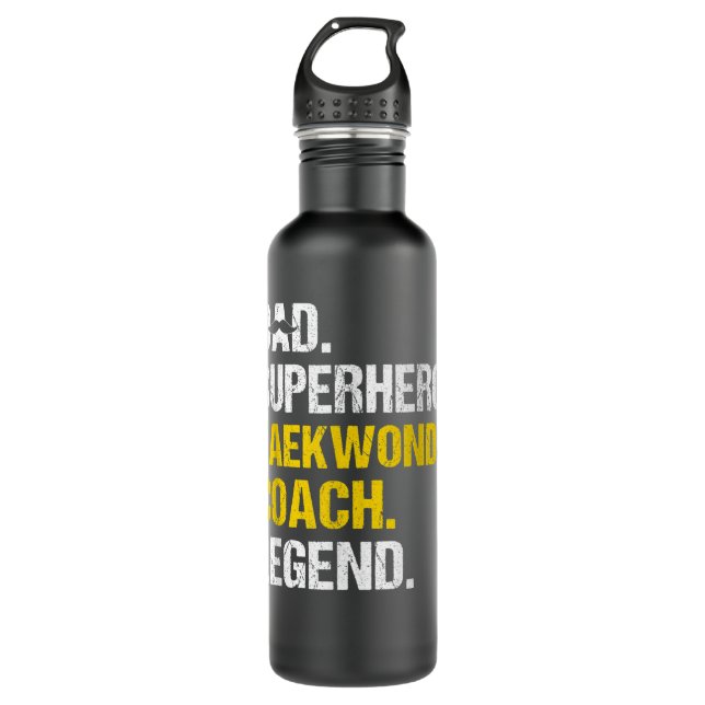 Mens Vater Superheran Taekwondo Coach Funny Taekwo Edelstahlflasche (Vorderseite)
