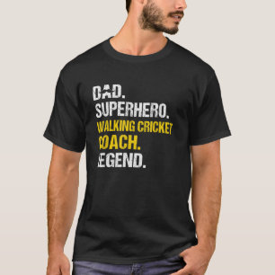 Mens Vater Superherd Wandern Cricket Coach Funny T-Shirt