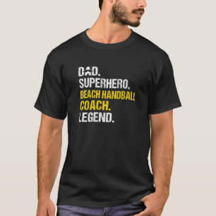 Mens Vater Superhero Beach Handball-Buslinie Premi T-Shirt