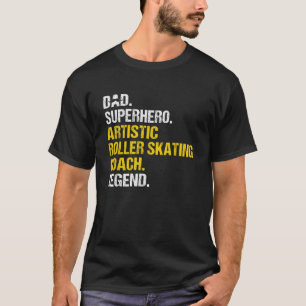 Mens Vater Superhero Skaten Roller F T-Shirt