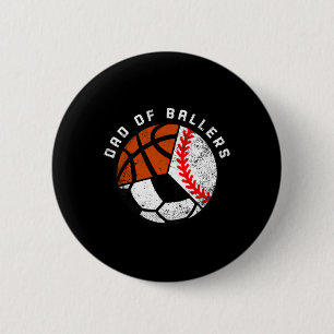 Mens Vater von Byllers Fun Bysebyll Soccer Bysketb Button