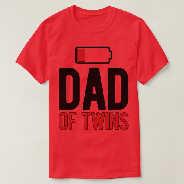 Mens Vater von zwei Tennis Akku Twin Vater ZWEI Va T-Shirt (Design vorne)