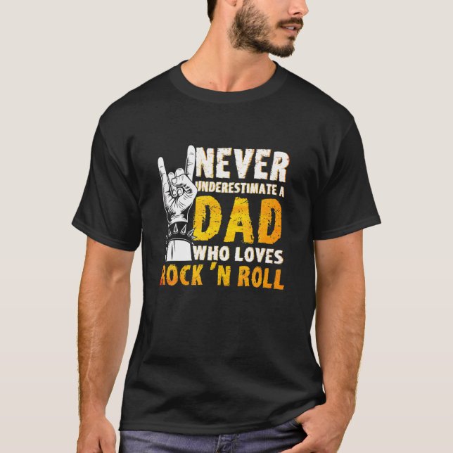 Mens Vater Who Lieben Rock 'N Roll Rock'n'Roll Gui T-Shirt (Vorderseite)