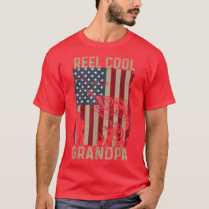 Mens Vatertag Angeln Cool Großvater Ameri T-Shirt