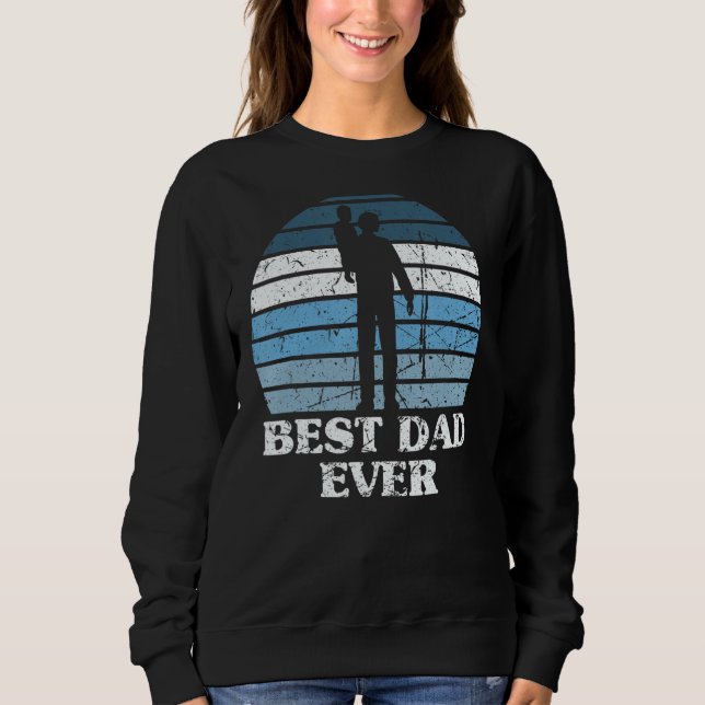 Mens Vatertag Bester Vater je Retro Sonnenuntergan Sweatshirt (Vorderseite)
