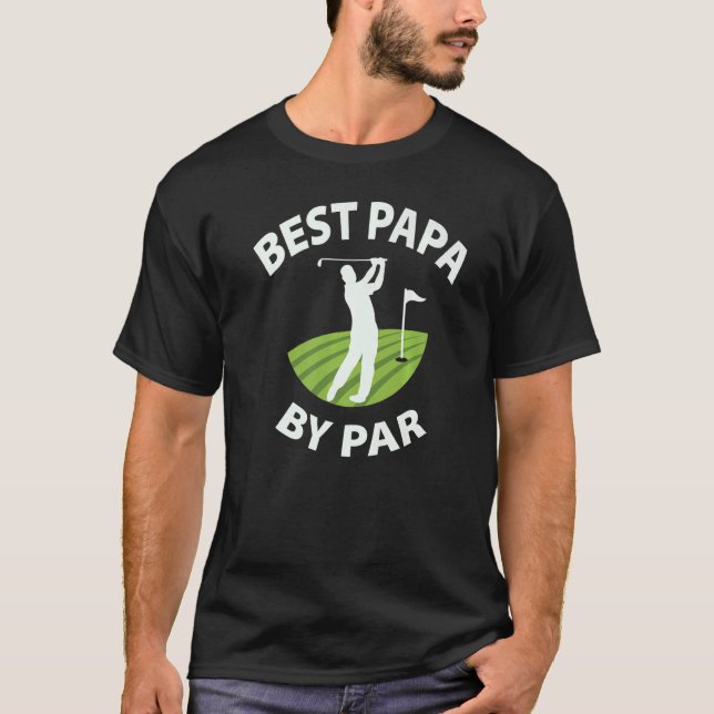 Mens Vatertag Bestes Papa Par Golf T-Shirt (Vorderseite)