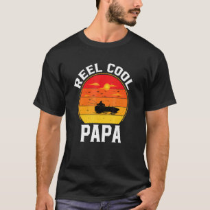 Mens Vatertag Cool Papa Funny Fishing Vater T-Shirt