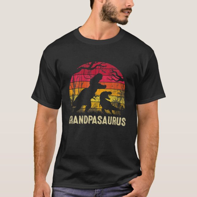 Mens Vatertag GroßvaterSaurus Rex Funny Dinosaurie T-Shirt (Vorderseite)
