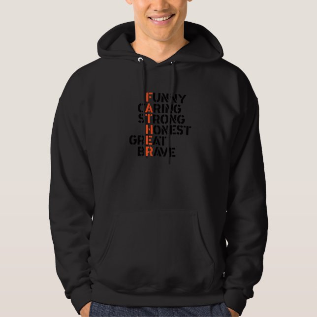 Mens Vatertag Kümmerte starke Ehre Hoodie (Vorderseite)