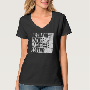 Mens Vathers Day Husband Pater Lacrosse Legende La T-Shirt