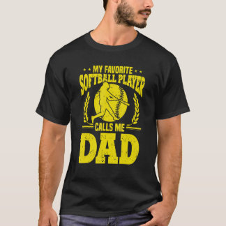 Mens Vathers Day Meine Lieblings-Softball-Spieler  T-Shirt