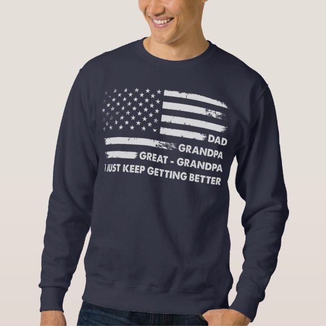 Mens Vathers Day Vater Opa Großer Großvater USA Sweatshirt (Vorderseite)