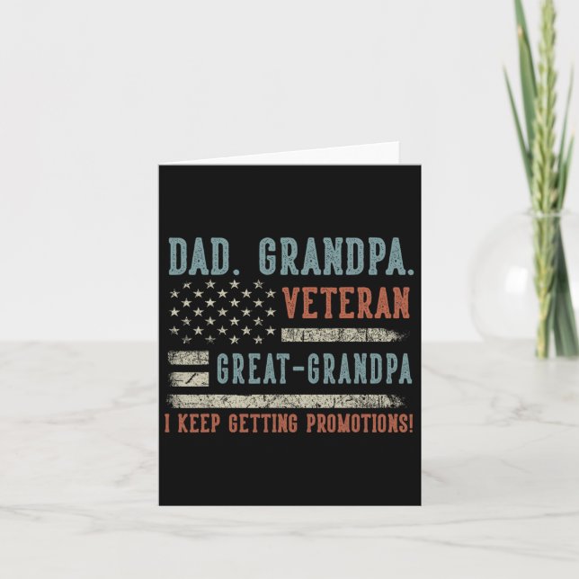 Mens Vathers Day Vater Opa Veteran Großvater Karte (Vorderseite)