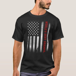 Mens Vathers Day Weltbeste Gramps je Fla T-Shirt