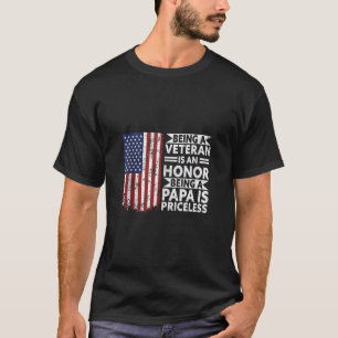 Mens Veteran Honorar Papa Priceless Stolz American T-Shirt
