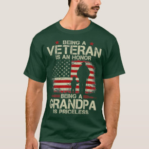 Mens Veteran zu sein ist eine Ehre, Opa zu sein T-Shirt
