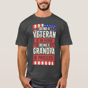 Mens Veteran zu sein ist eine Ehre, Opa zu sein T-Shirt