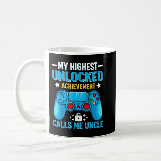 Mens Video Game Lover Funny Gaming Gamer Onkel Fah Kaffeetasse (Links)