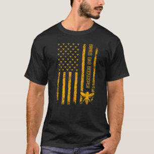 Mens Vintag American Flag Bonus Vater Imker Fett T-Shirt
