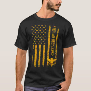 Mens Vintag amerikanische Flagge Stepdad Beekeeper T-Shirt