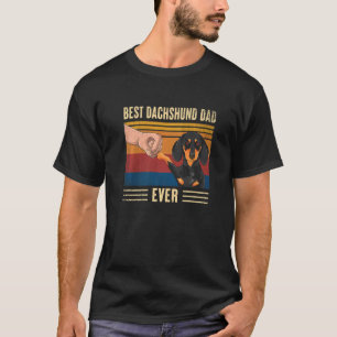 Mens Vintag Best Dackel Vater Ever Fist Bump Dog T-Shirt