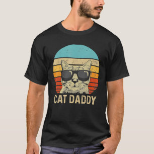 Mens Vintag Cat Daddy Funny Cat Lover Vathers T-Shirt