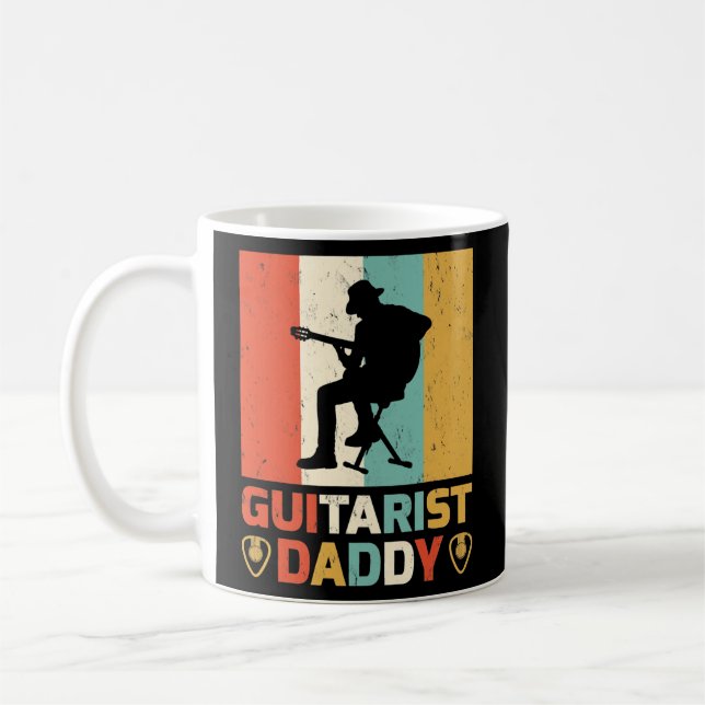 Mens Vintag Guitar Music Lover Gitarrist Daddy Kaffeetasse (Links)