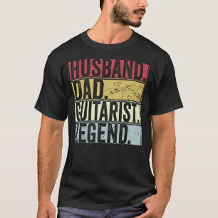 Mens Vintag Husband Vater Gitarrist Legend Fathers T-Shirt