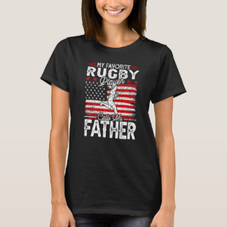 Mens Vintag mein Lieblings-Rugby-Spieler ruft mich T-Shirt