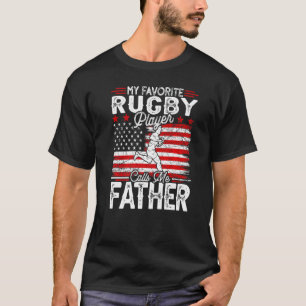 Mens Vintag mein Lieblings-Rugby-Spieler ruft mich T-Shirt