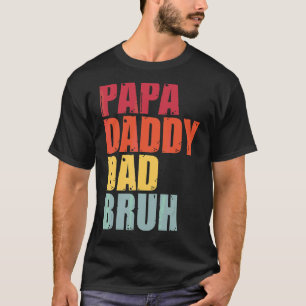 Mens Vintag Papa Daddy Vater Bruh New Dad Life Fat T-Shirt