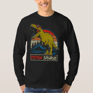 Mens Vintag Pepaw Saurus Rex Dinosaur Happy Fathe T-Shirt