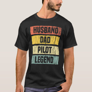 Mens Vintag Pilot Vater Flugflugzeug F T-Shirt