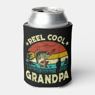 Mens Vintag Reel Cool GRANDPA Fischen Vater Fische Dosenkühler