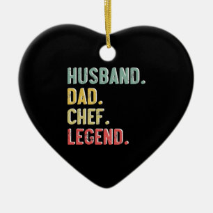 Mens Vintag Shirt Husband Vater Koch Legend Retro Keramik Ornament