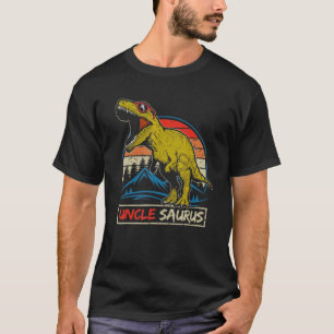 Mens Vintag Uncle Saurus Rex Dinosaur Happy Fathe T-Shirt