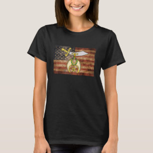 Mens Vintag US Shriner Mason Flag 4. Juli Fat T-Shirt