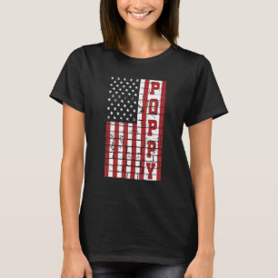 Mens Vintage US-amerikanische Flagge Mohn 60. für T-Shirt