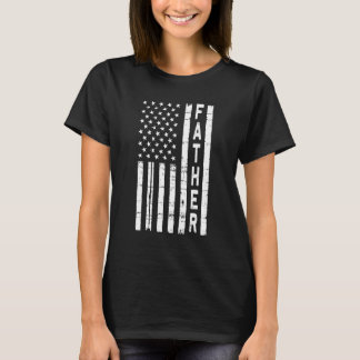 Mens Vintager amerikanischer Flaggenvater für Tod T-Shirt
