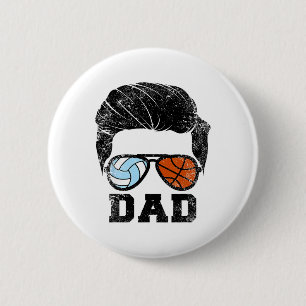Mens Volleyll Sketll Vater Funny Volleyll Sketch P Button