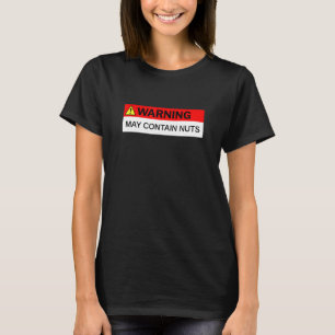 Mens Warning May enthält Nuts Spaß Novelty Men J T-Shirt
