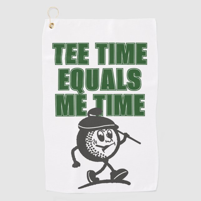 Mens Weekend League Golf Dad Tee Time Equals Me Golfhandtuch (Vorderseite)