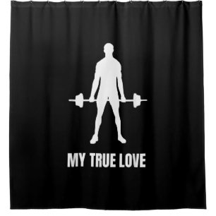 Mens Weightlifter Barbell Training Outfit Duschvorhang