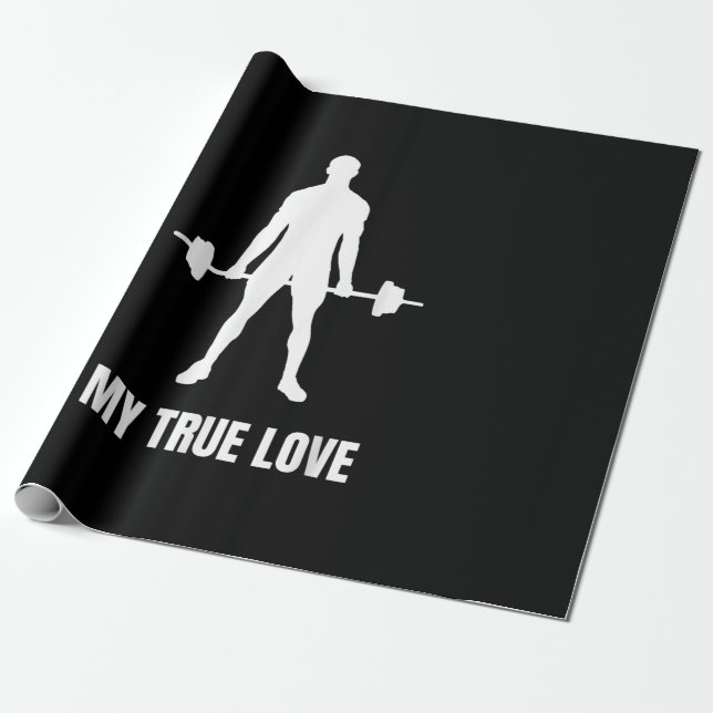 Mens Weightlifter Barbell Training Outfit Geschenkpapier (Ungerollt)