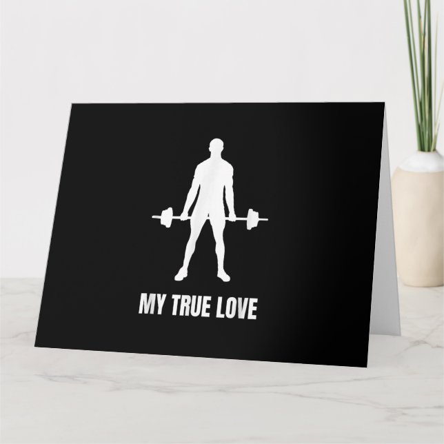 Mens Weightlifter Barbell Training Outfit Karte (Vorderseite)